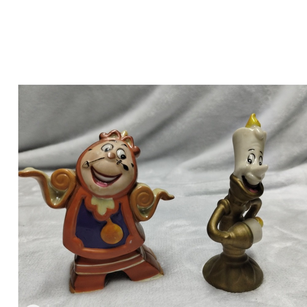 Disney Beauty and the Beast Cogsworth and Lumiere Ceramic Figurine Set Sri Lanka